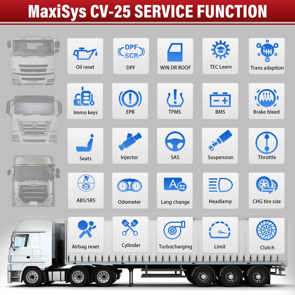 Autel Maxisys CV Scanner MS908CV Heavy Duty Truck Diagnostic Tool With J2534 ECU Programming