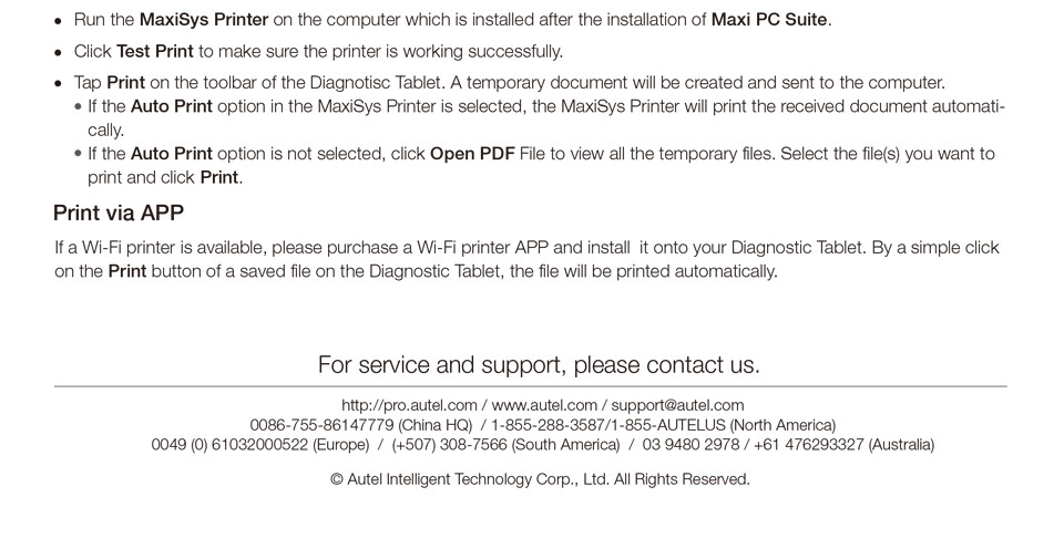 Autel MaxiCOM MK808TS Quick Guide